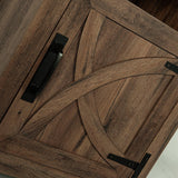 18" Solid Wood Farmhouse Nightstand for Bedroom in Brown, Grey, or White-Parc Decor