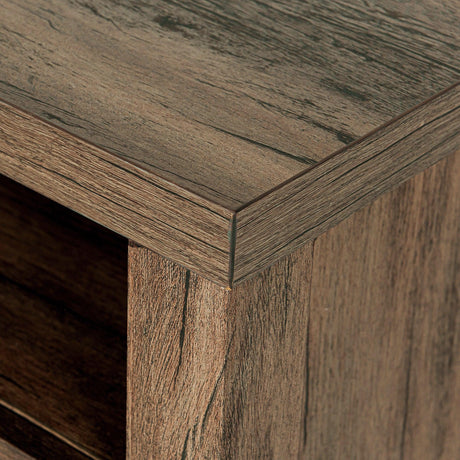 18" Solid Wood Farmhouse Nightstand for Bedroom in Brown, Grey, or White-Parc Decor