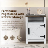 18" Solid Wood Farmhouse Nightstand for Bedroom in Brown, Grey, or White-Parc Decor