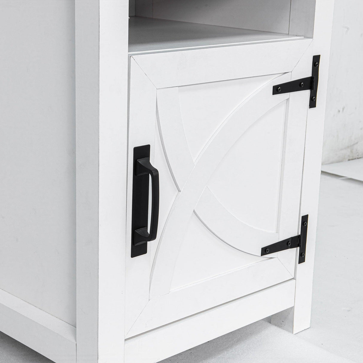 18" Solid Wood Farmhouse Nightstand for Bedroom in Brown, Grey, or White-Parc Decor