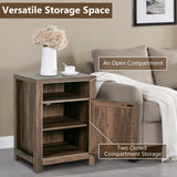 18" Solid Wood Farmhouse Nightstand for Bedroom in Brown, Grey, or White-Parc Decor