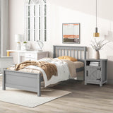 18" Solid Wood Farmhouse Nightstand for Bedroom in Brown or Grey or White