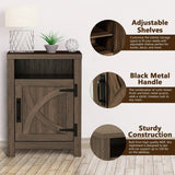 18" Solid Wood Farmhouse Nightstand for Bedroom in Brown or Grey or White