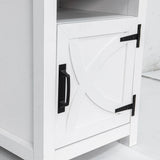 18" Solid Wood Farmhouse Nightstand for Bedroom in Brown or Grey or White