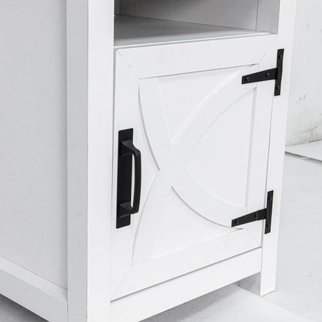 18" Solid Wood Farmhouse Nightstand for Bedroom in Brown or Grey or White