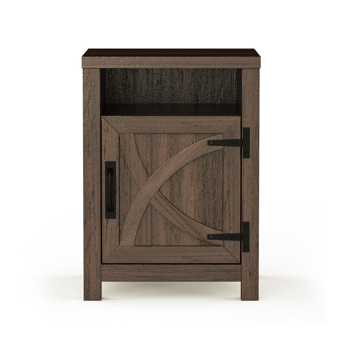 18" Solid Wood Farmhouse Nightstand for Bedroom in Brown or Grey or White