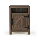 18" Solid Wood Farmhouse Nightstand for Bedroom in Brown or Grey or White