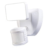 180 Degree LED Motion Sensor and Voice Activated Outdoor Security Flood Light White Finish, 6"H