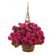 19” Geranium Hanging Basket Artificial Plant UV Resistant (Indoor/Outdoor)-Parc Decor