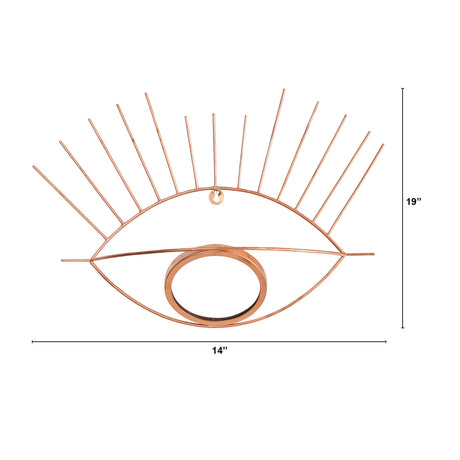 19” Gold Metal Eye Wall Mirror-Parc Decor