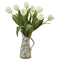 19” Tulip Artificial Arrangement in Floral Pitcher-Parc Decor