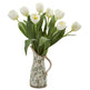 19” Tulip Artificial Arrangement in Floral Pitcher-Parc Decor
