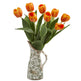 19” Tulip Artificial Arrangement in Floral Pitcher-Parc Decor