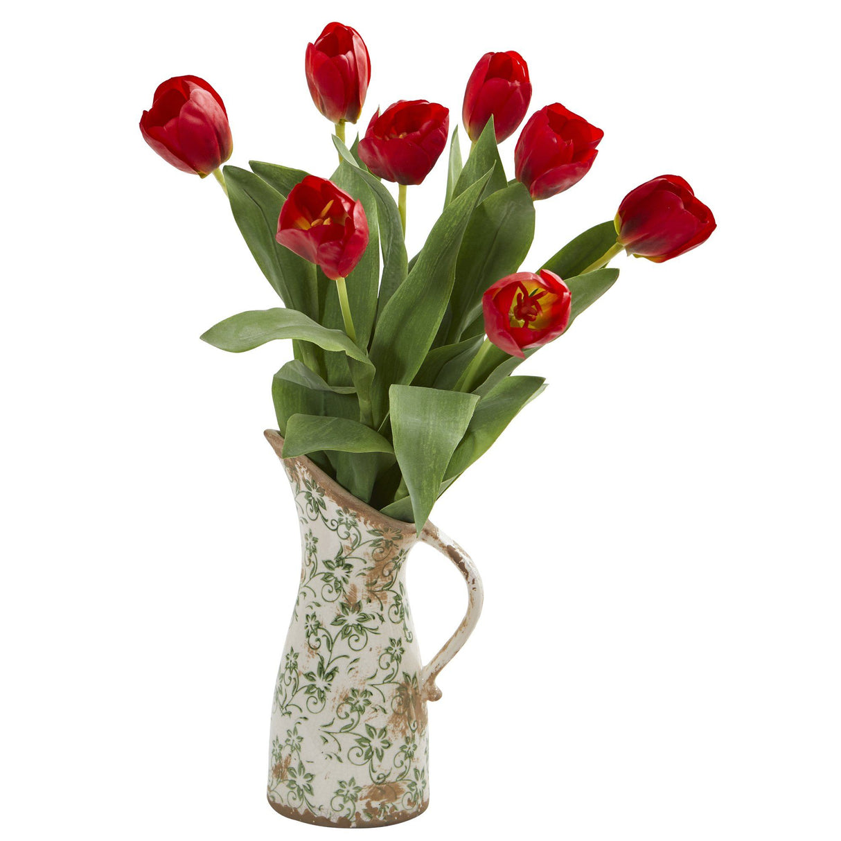 19” Tulip Artificial Arrangement in Floral Pitcher-Parc Decor