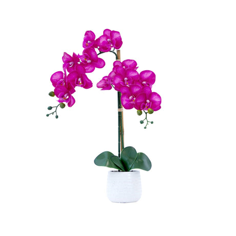19” Artificial Purple Orchid with Decorative Vase-Arrangement-Parc Decor
