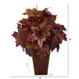 19” Autumn Maple Leaf Artificial Plant in Decorative Planter-Plant in Planter-Parc Decor