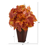 19” Autumn Maple Leaf Artificial Plant in Decorative Planter-Plant in Planter-Parc Decor