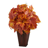 19” Autumn Maple Leaf Artificial Plant in Decorative Planter-Plant in Planter-Parc Decor