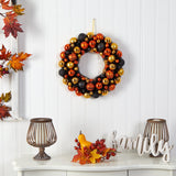 19” Halloween Shatterproof Jack O'lantern Pumpkin Ornament Wreath-Wreath-Parc Decor