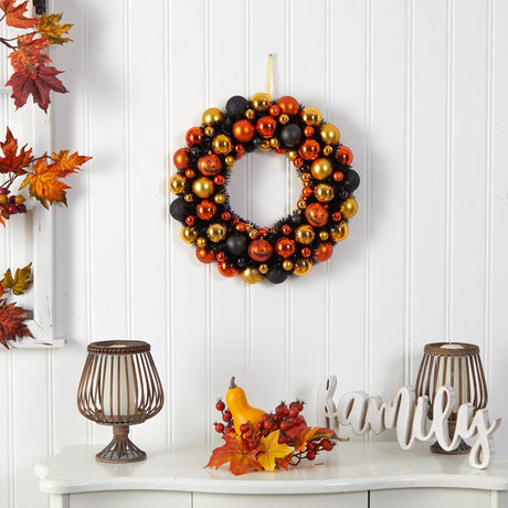 19” Halloween Shatterproof Jack O'lantern Pumpkin Ornament Wreath-Wreath-Parc Decor