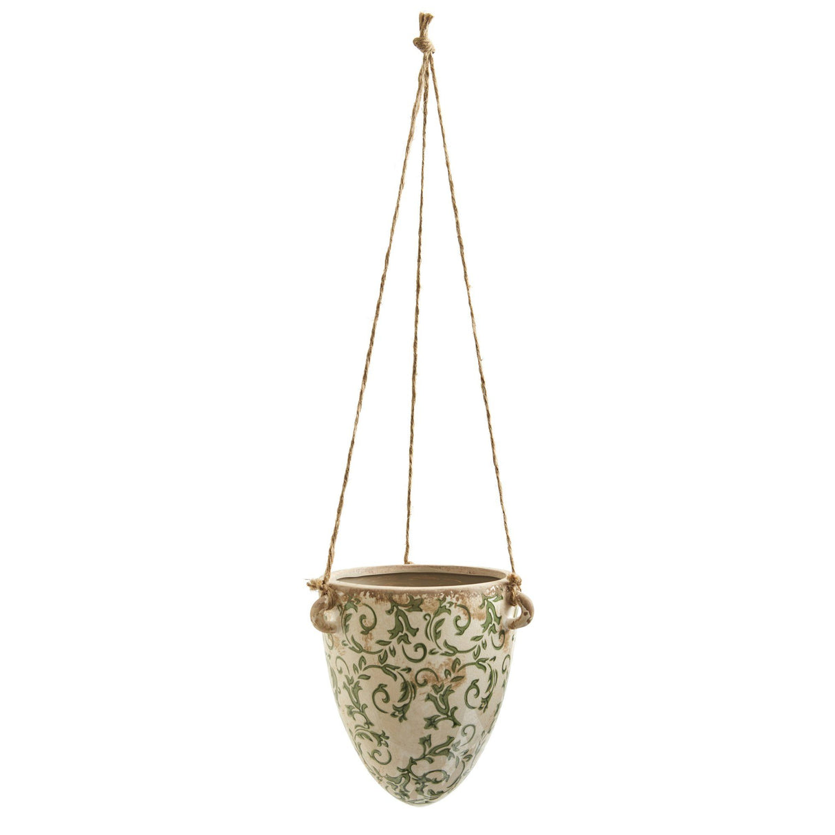 2’ Tuscan Hanging Ceramic Scroll Planter-Parc Decor