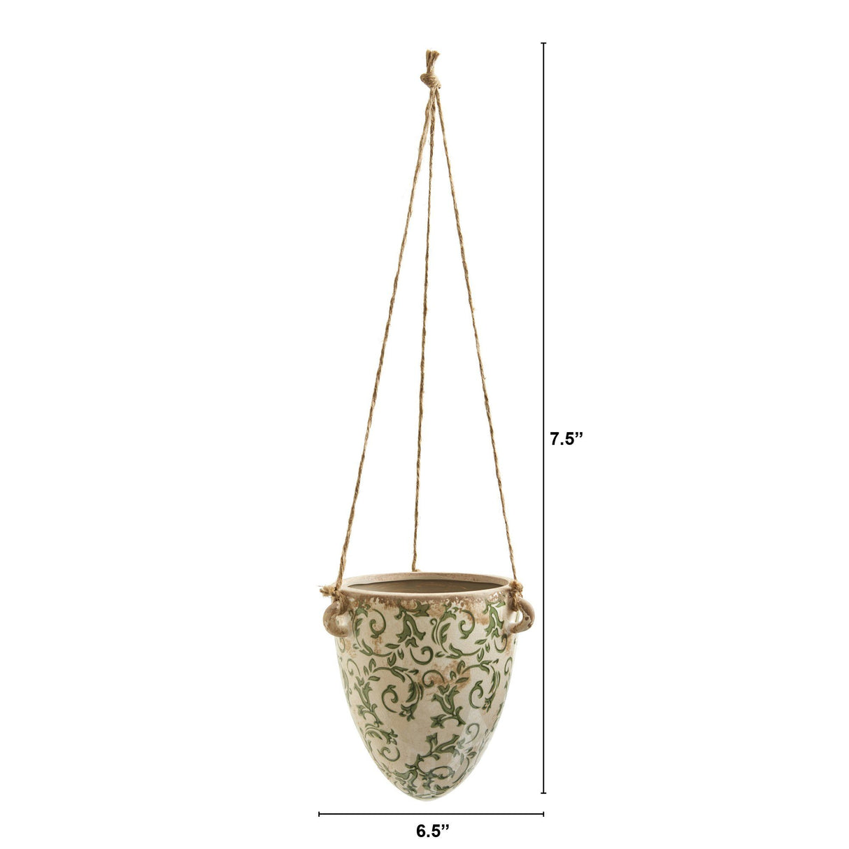 2’ Tuscan Hanging Ceramic Scroll Planter-Parc Decor