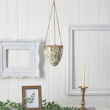 2’ Tuscan Hanging Ceramic Scroll Planter-Parc Decor