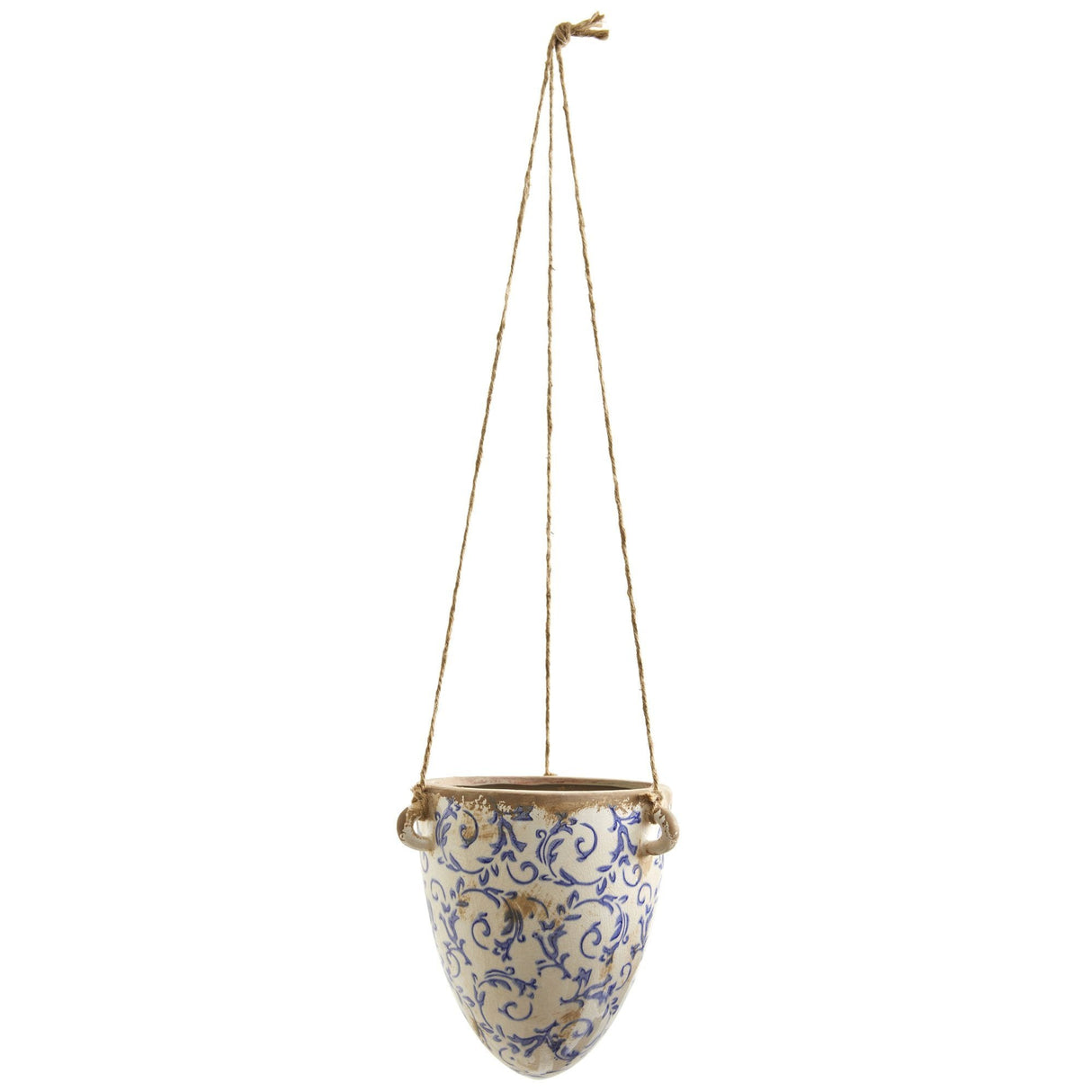 2’ Tuscan Hanging Ceramic Scroll Planter-Parc Decor
