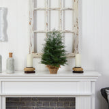 2’ Artificial Christmas Tree in Burlap Base with 35 Warm White LED Lights-Christmas Tree-Parc Decor