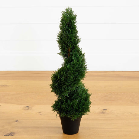 2' Cedar Spiral Silk Tree (In-door/Out-door)-Tree-Parc Decor