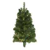 2' Flat Back Wall Hanging Artificial Christmas Tree with 20 Clear LED Lights-Christmas Tree-Parc Decor