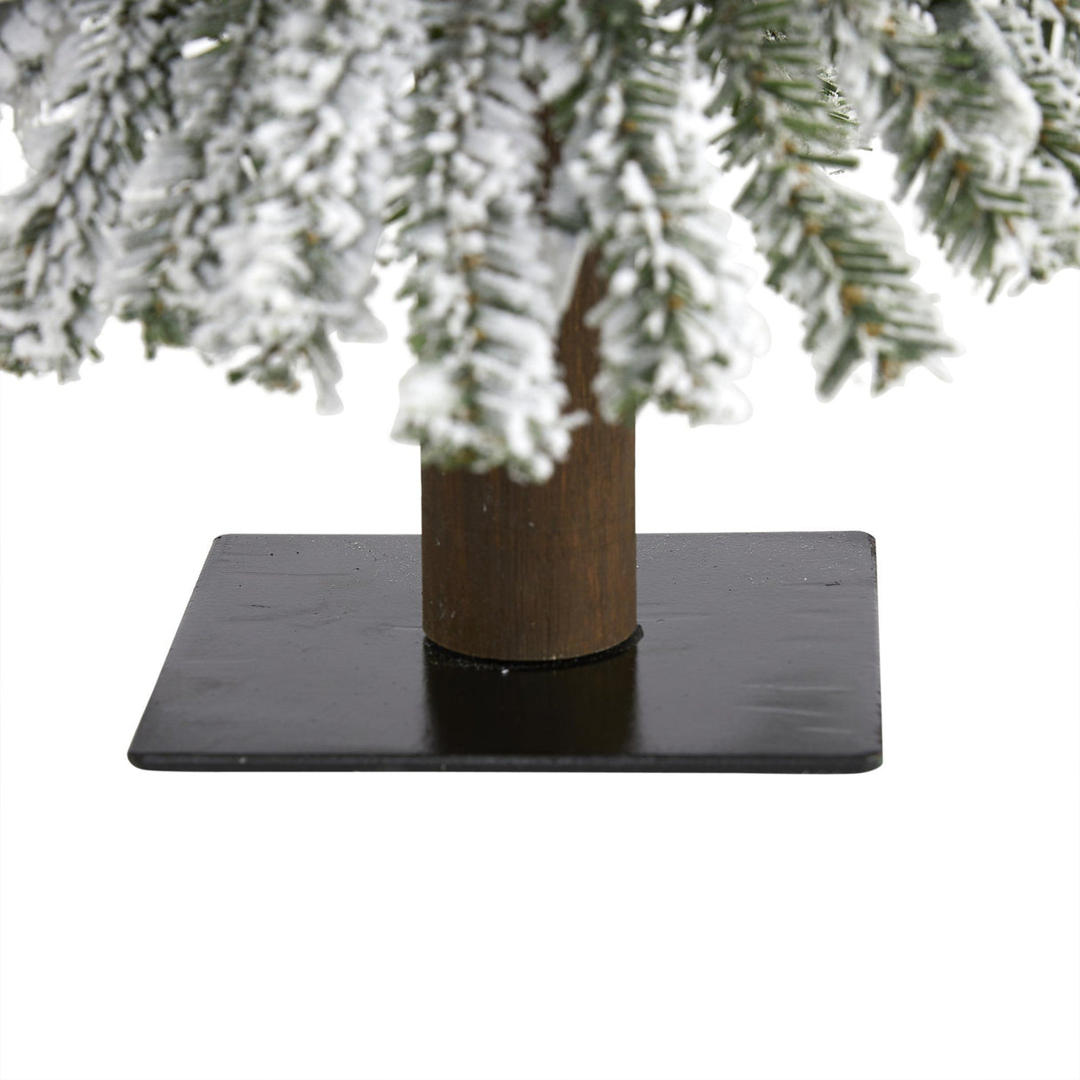 2’ Flocked Grand Alpine Artificial Christmas Tree with 35 Clear Lights and 111 Bendable Branches on Natural Trunk-Christmas Tree-Parc Decor