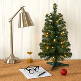 2’ Green Artificial Christmas Tree with 35 LED Lights and 72 Bendable Braches-Christmas Tree-Parc Decor