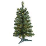 2’ Green Artificial Christmas Tree with 35 LED Lights and 72 Bendable Braches-Christmas Tree-Parc Decor