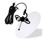 2 Light Swag Plug-In Pendant 18"w White Linen with Diffuser, Black Cord