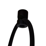 2 Light Swag Plug-In Pendant 18"w White Linen with Diffuser, Black Cord