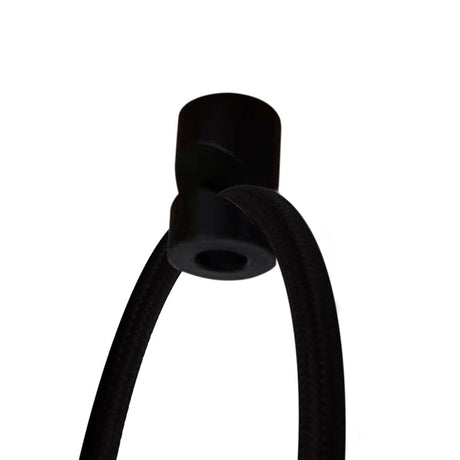 2 Light Swag Plug-In Pendant 18"w White Linen with Diffuser, Black Cord