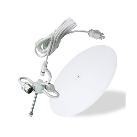 2 Light Swag Plug-In Pendant 18"w White Linen with Diffuser, White Cord