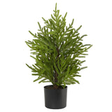 2’ Norfolk Island Pine “Natural Look” Artificial Christmas Tree in Decorative Planter-Christmas Tree-Parc Decor