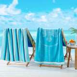 2 Pack 100% Cotton Jacquard Beach Towels - Playa Collection-Beach Towels-Parc Decor