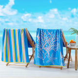 2 Pack 100% Cotton Jacquard Beach Towels - Playa Collection-Beach Towels-Parc Decor
