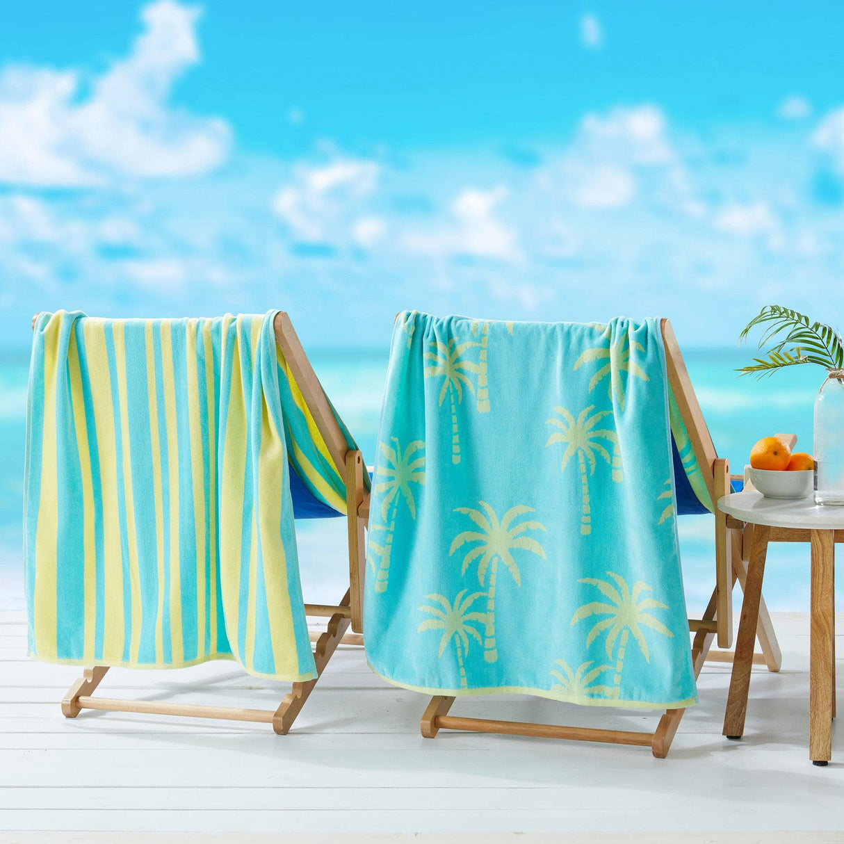 2 Pack 100% Cotton Jacquard Beach Towels - Playa Collection-Beach Towels-Parc Decor