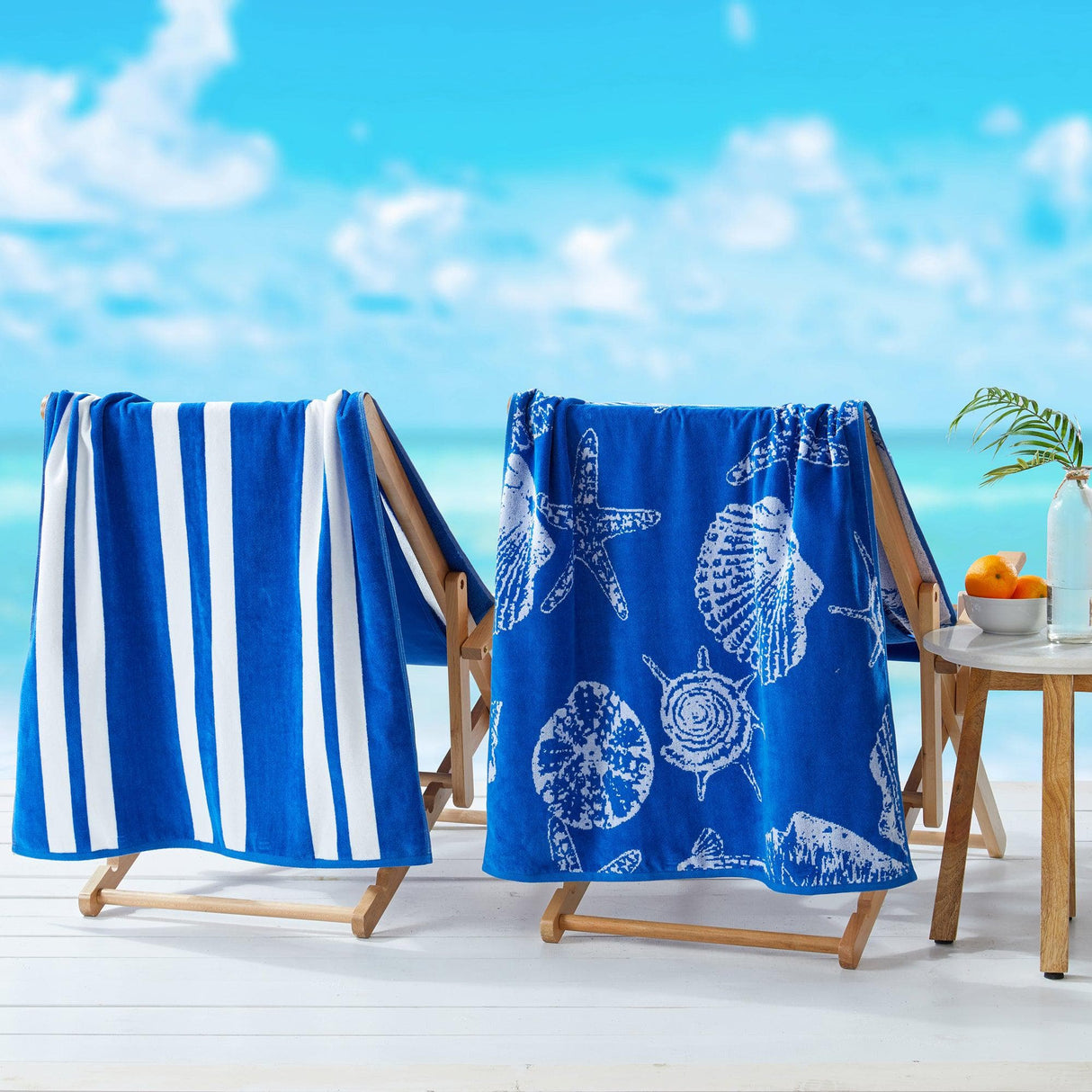 2 Pack 100% Cotton Jacquard Beach Towels - Playa Collection-Beach Towels-Parc Decor