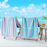 2 Pack 100% Cotton Jacquard Beach Towels - Playa Collection-Beach Towels-Parc Decor