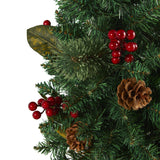 2’ Pine, Pinecone and Berries Artificial Christmas Tree with 35 LED Lights and 86 Bendable Branches-Christmas Tree-Parc Decor
