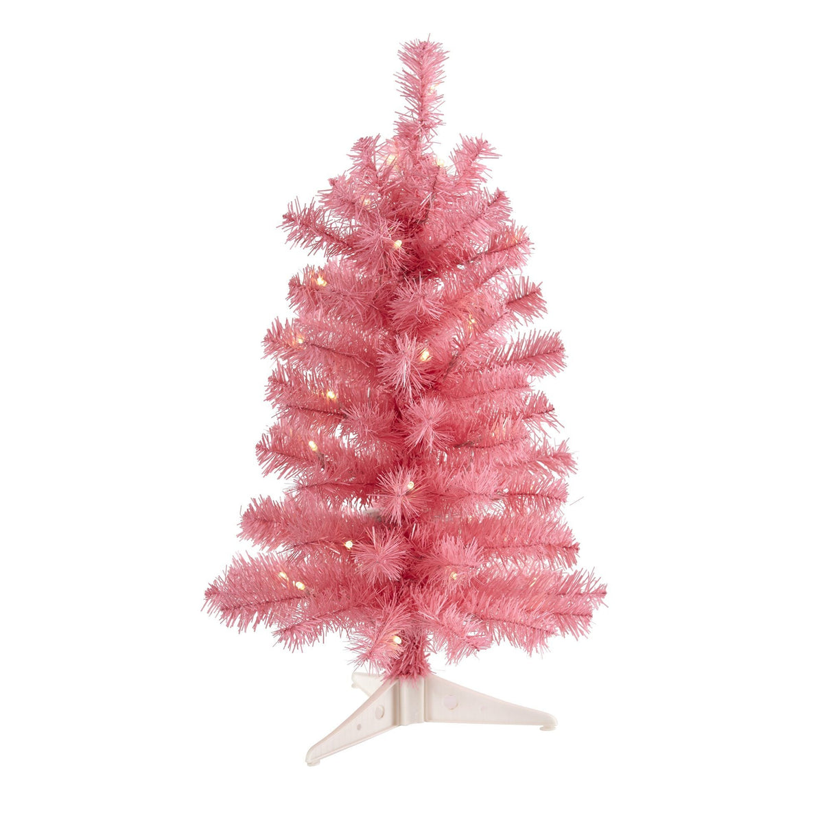 2’ Pink Artificial Christmas Tree with 35 LED Lights and 72 Bendable Branches-Christmas Tree-Parc Decor