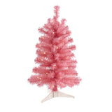 2’ Pink Artificial Christmas Tree with 35 LED Lights and 72 Bendable Branches-Christmas Tree-Parc Decor