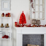 2’ Red Artificial Christmas Tree with 35 LED Lights and 72 Bendable Branches-Christmas Tree-Parc Decor