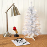 2’ White Artificial Christmas Tree with 35 LED Lights and 72 Bendable Branches-Christmas Tree-Parc Decor