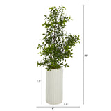 20” Boxwood Artificial Plant in White Planter-Parc Decor